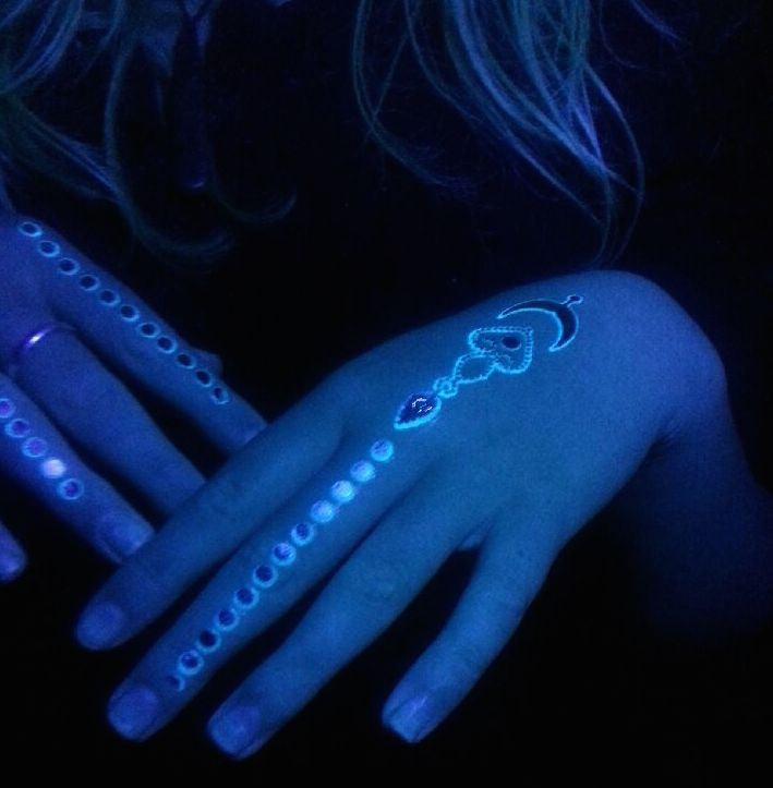 GLO TATTS - the original Metallic Glow in the Dark Temporary Tattoos