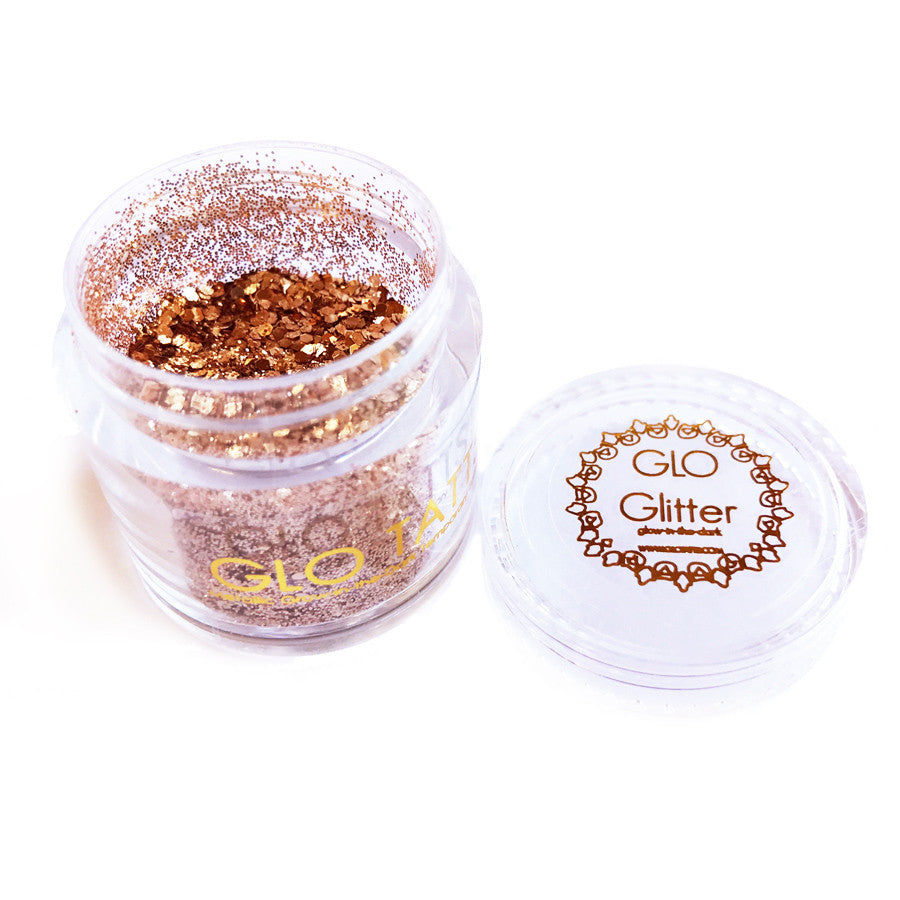 Glow in the Dark Glitter - Rusty Rose Gold - GLO TATTS