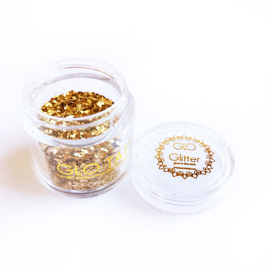 Glow in the Dark Glitter - Gold Glitz - GLO TATTS