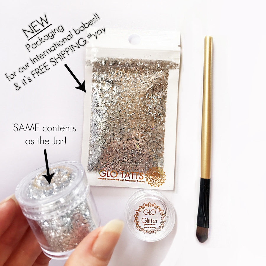 Glow in the Dark Glitter - Silver Star Struck - GLO TATTS