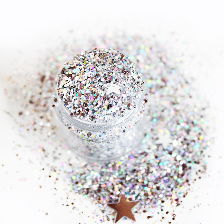 Glow in the Dark Glitter - Silver Star Struck - GLO TATTS
