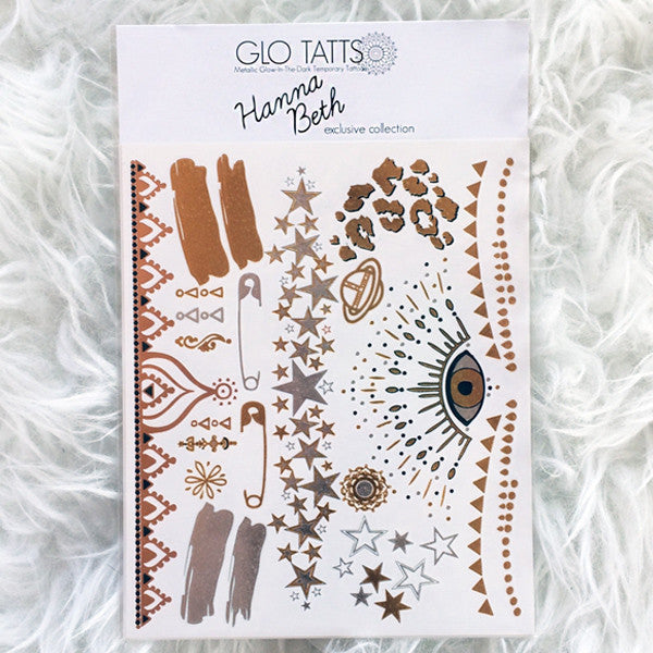 Exclusive Hanna Beth X GLO TATTS® Metallic Tattoos - BONUS sheet - GLO TATTS
 - 1