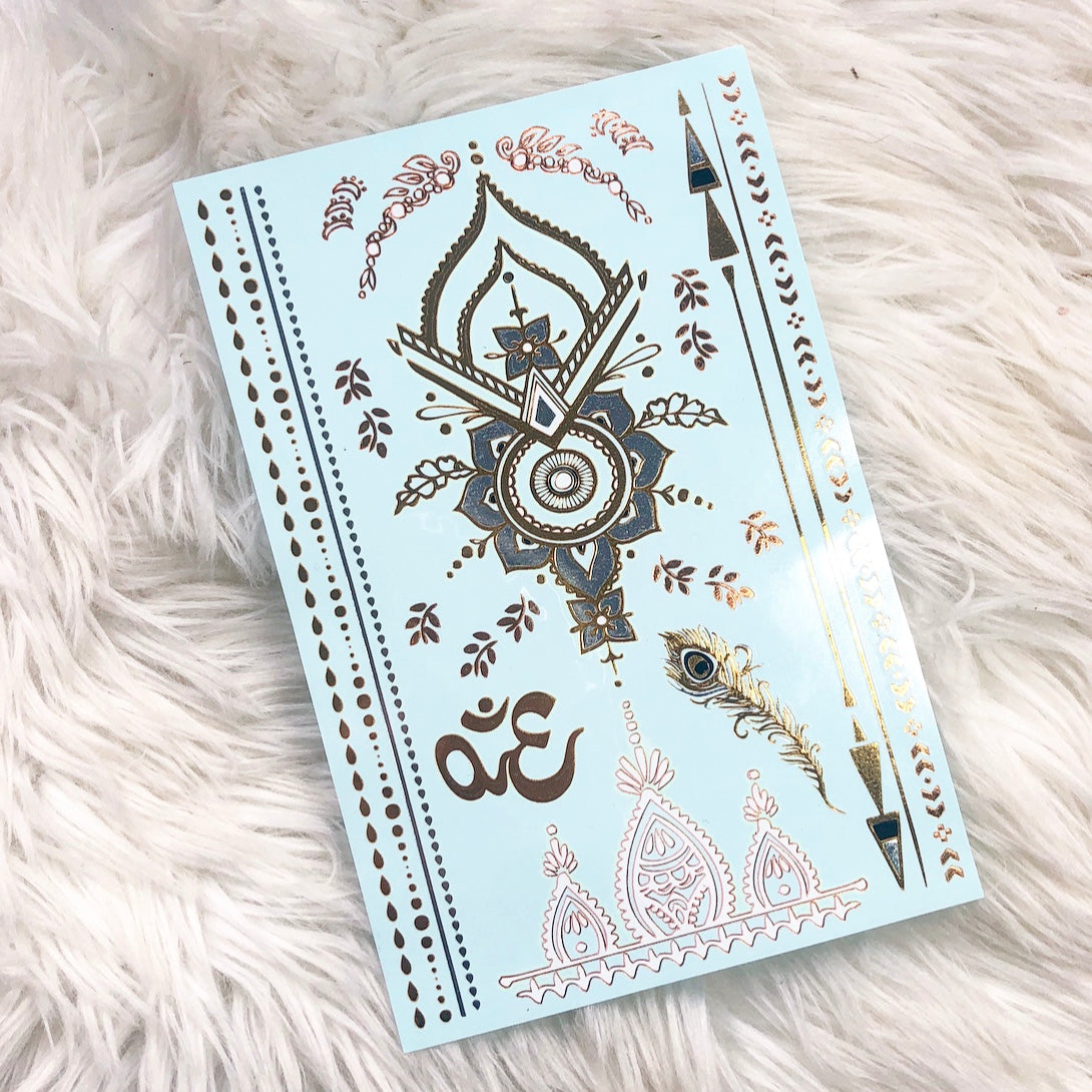 ALL NEW! GLO TATTS® SPLENDOUR Metallic Glow Temporary Tattoos